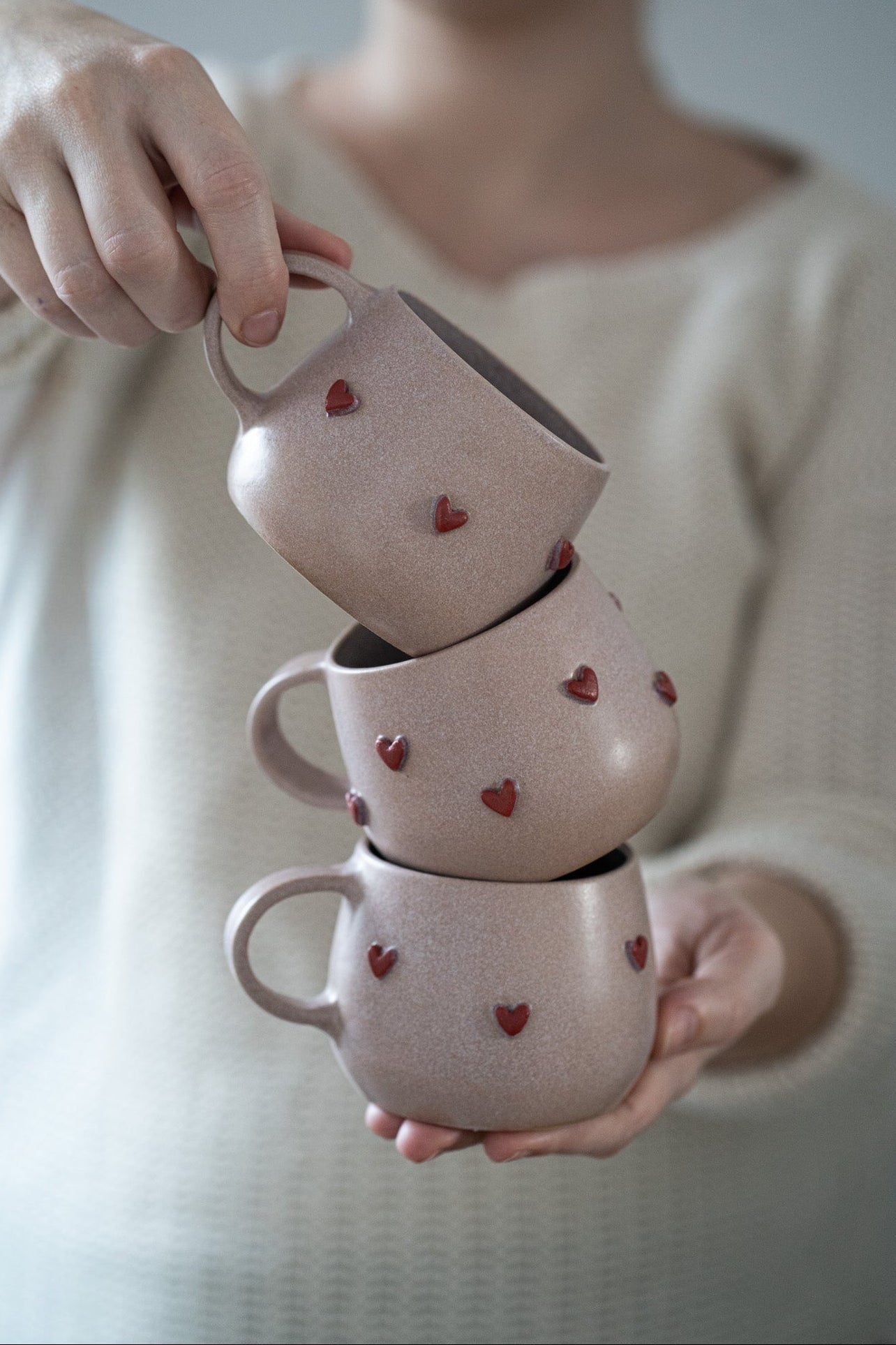 Valentinova skodelica mat roza